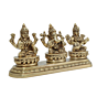 Brass Ganesha-Lakshmi-Saraswati Height 3 Inch KBH11748