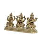 Brass Ganesha-Lakshmi-Saraswati Height 3 Inch KBH11748