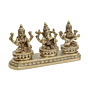 Brass Ganesha-Lakshmi-Saraswati Height 3 Inch KBH11748