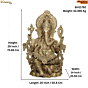 Large Brass Lord Ganesha Idol for Home & Temple BH11792
