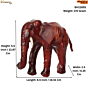 Leather Elephant Showpiece for Home Decor Handmade Decorative Leather Elephant Figurine BH11855