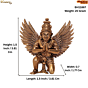 Brass Garuda Idol for Pooja & Home Temple Decorative Garuda Statue for Mandir, Office Desk & Spiritual Decor KBH11867