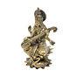 Goddess Saraswati Brass Murti for Home Temple, Study Room & Puja Decor BH11884