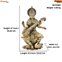Goddess Saraswati Brass Murti for Home Temple, Study Room & Puja Decor BH11884