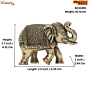 Brass Elephant Idol Decorative Lucky Elephant Statue for Home, Office & Vastu BH11891