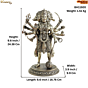 Brass Panchmukhi Hanuman Idol | Large Hanuman Statue for Home Temple & Vastu Decor, BH11920