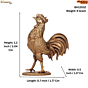 Brass Kukado Statue Mini Brass Rooster Figurine for Home Decor BH12032