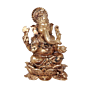 Small Brass Ganesh Murti on Lotus BH12069