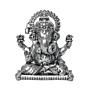 Decorative Silver Ganesh Statue for Pooja & Spiritual Decor BH12082