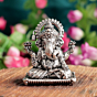 Decorative Silver Ganesh Statue for Pooja & Spiritual Decor BH12082