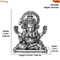 Decorative Silver Ganesh Statue for Pooja & Spiritual Decor BH12082