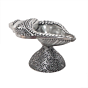 Shankh Shape Silver Finish Oil Lamp for Pooja BH12083