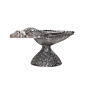 Shankh Shape Silver Finish Oil Lamp for Pooja BH12083