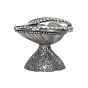 Shankh Shape Silver Finish Oil Lamp for Pooja BH12083