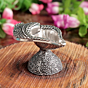 Shankh Shape Silver Finish Oil Lamp for Pooja BH12083