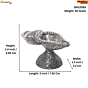 Shankh Shape Silver Finish Oil Lamp for Pooja BH12083