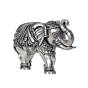 Decorative Silver Finish Elephant Idol for Home Decor, Office Table, Vastu & Good Luck Symbol BH12084