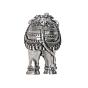 Decorative Silver Finish Elephant Idol for Home Decor, Office Table, Vastu & Good Luck Symbol BH12084