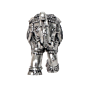 Decorative Silver Finish Elephant Idol for Home Decor, Office Table, Vastu & Good Luck Symbol BH12084