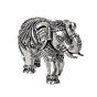 Decorative Silver Finish Elephant Idol for Home Decor, Office Table, Vastu & Good Luck Symbol BH12084