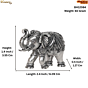 Decorative Silver Finish Elephant Idol for Home Decor, Office Table, Vastu & Good Luck Symbol BH12084