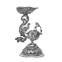 Silver Finish Peacock Diya for Home Temple, Aarti & Festival Decor BH12085