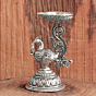 Silver Finish Peacock Diya for Home Temple, Aarti & Festival Decor BH12085