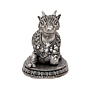 Decorative Silver Finish Nandi Murti for Pooja Room & Spiritual Decor BH12087