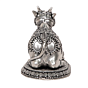 Decorative Silver Finish Nandi Murti for Pooja Room & Spiritual Decor BH12087
