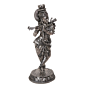 Silver Lord Krishna Murti with Flute for Home Temple BH12088