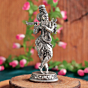 Silver Lord Krishna Murti with Flute for Home Temple BH12088