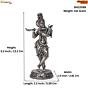 Silver Lord Krishna Murti with Flute for Home Temple BH12088