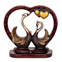Brass Swan Pair Heart Showpiece BH12091
