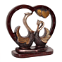 Brass Swan Pair Heart Showpiece BH12091