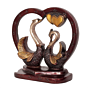 Brass Swan Pair Heart Showpiece BH12091