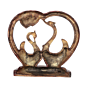 Brass Swan Pair Heart Showpiece BH12091