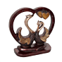 Brass Swan Pair Heart Showpiece BH12091
