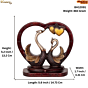 Brass Swan Pair Heart Showpiece BH12091