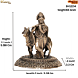 Brass Krishna with Cow Idol BH12234