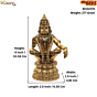 Brass Ayyappa Idol Medium Size 4 Inch Decorative Religious Statue for Home Temple & Gift BH12270