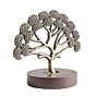 White Metal Banyan Tree Showpiece BH12316