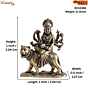 Small Durga Mata Murti for Car Dashboard, Home Temple & Office Decor BH12368