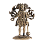Mini Brass Panchmukhi Hanuman Idol Standing for Home Decor & Puja BH12379