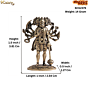 Mini Brass Panchmukhi Hanuman Idol Standing for Home Decor & Puja BH12379