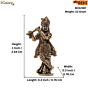  Brass Small Lord Krishna Murti for Home Temple, Car Dashboard & Gift, BH12387