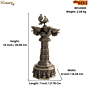 Brass Ashta Lakshmi Peacock Deepak for Home Temple & Decor BH12402