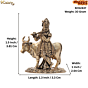 Mini Brass Krishna with Cow Idol for Home Temple & Gift BH12437