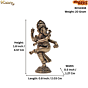 Mini Brass Dancing Ganesh Idol for Home Temple, Decor & Gift BH12438
