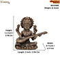 Mini Brass Saraswati Idol for Study Table, Home Temple & Gift BH12446