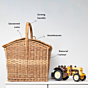 Picnic Baskets With Top Handle ,Modern Picnic Baskets, Brown Rectangular Basket ,M - 12x13 x9 Inches